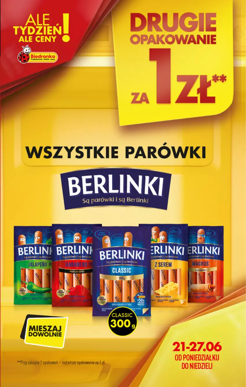 Gazetka promocyjna Biedronka - W tym tygodniu - ważna 21.06 do 27.06.2021 - strona 3 - produkty: Berlinki, Parówki