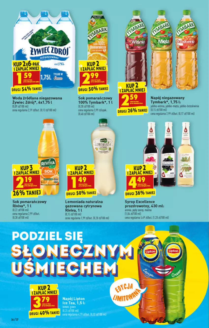 Gazetka promocyjna Biedronka - W tym tygodniu - ważna 21.06 do 27.06.2021 - strona 36 - produkty: Gala, LANA, Lemoniada, Napój, Sok, Sok pomarańczowy, Syrop, Tymbark, Woda