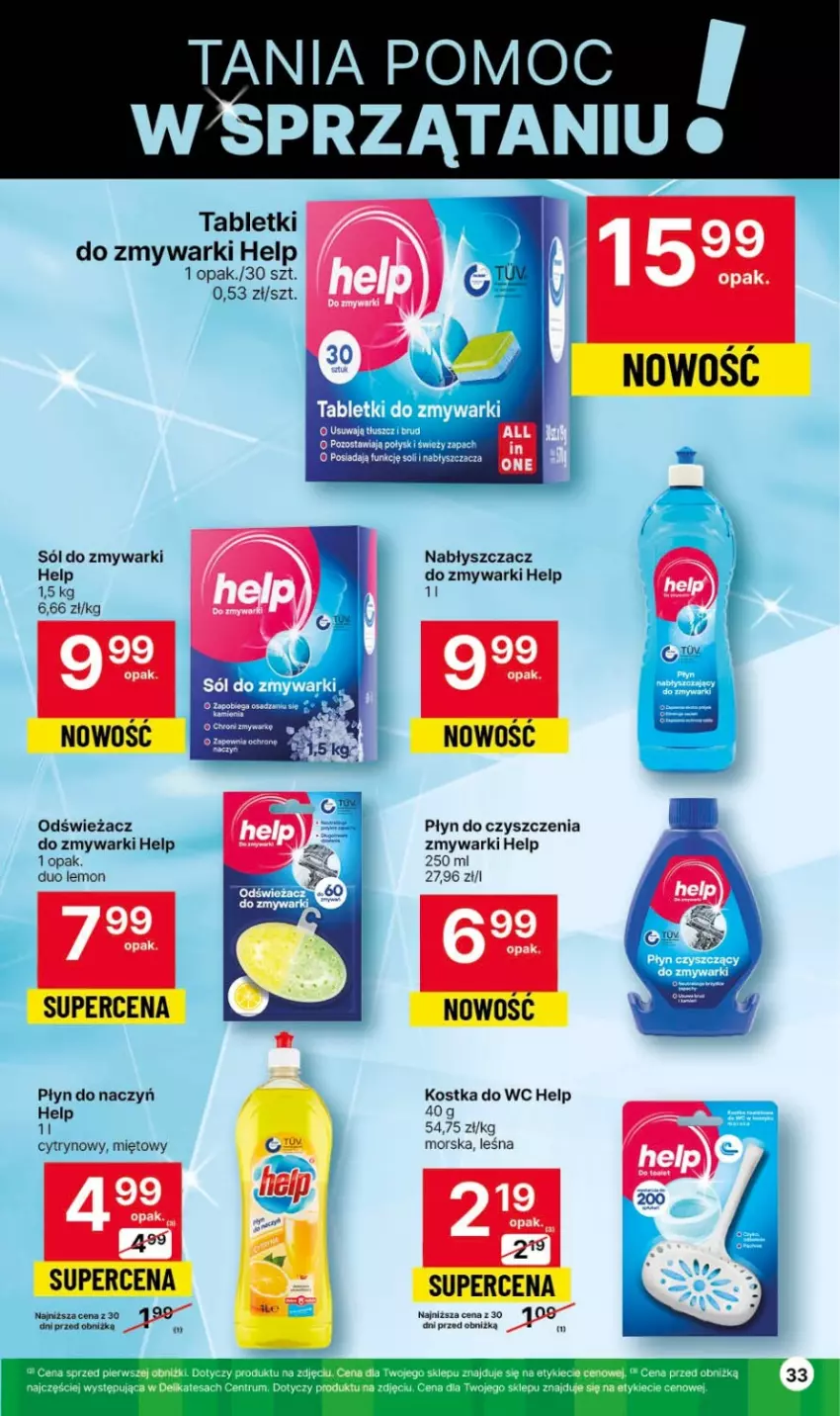 Gazetka promocyjna Delikatesy Centrum - Gazetka DC43 czw-sr - ważna 02.11 do 08.11.2023 - strona 33 - produkty: Kostka do wc, Odświeżacz do zmywarki, Rum, Sól, Tablet, Tabletki do zmywarki, Zmywarki