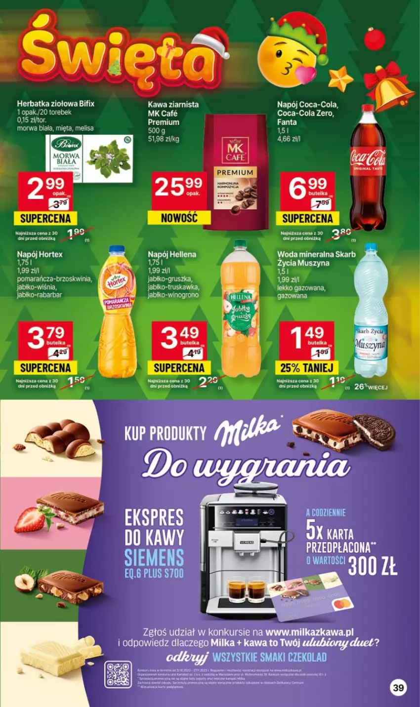 Gazetka promocyjna Delikatesy Centrum - Gazetka DC43 czw-sr - ważna 02.11 do 08.11.2023 - strona 39 - produkty: Coca-Cola, Fa, Fanta, Kawa, Mięta, Milka, Napój, Por