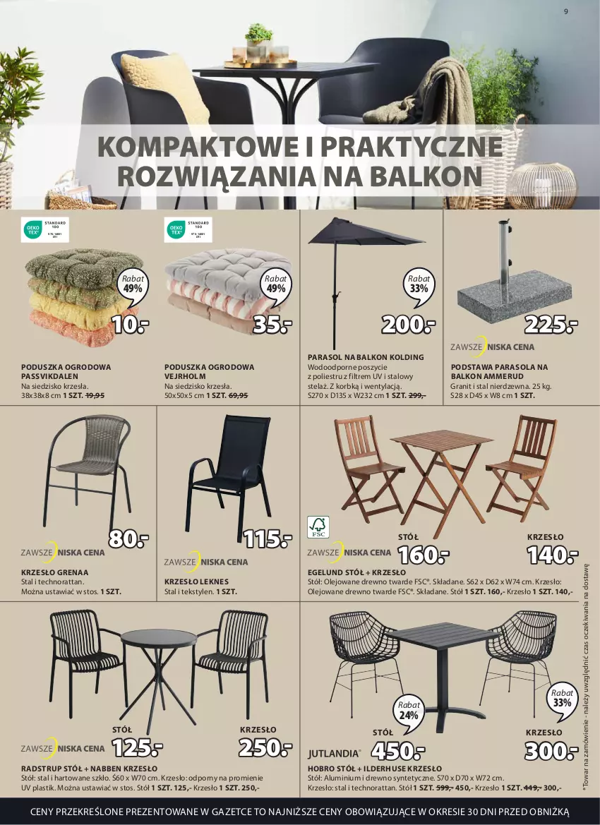 Gazetka promocyjna Jysk - Oferta tygodnia - ważna 17.05 do 20.06.2023 - strona 10 - produkty: Gra, Krzesło, Olej, Parasol, Poduszka, Por, Siedzisko, Stół