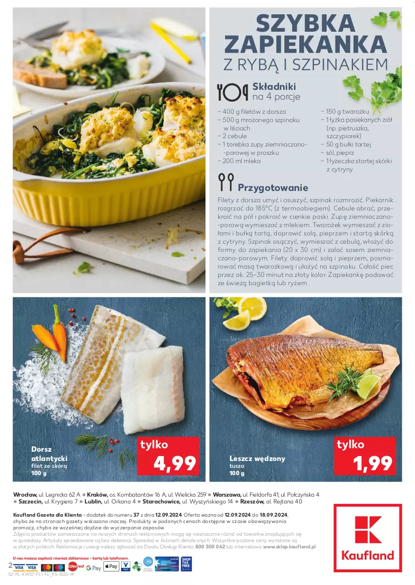 Gazetka promocyjna Kaufland - Mocny Start - ważna 12.09 do 18.09.2024 - strona 2 - produkty: Cytryny, Dorsz, Fa, Orka, Piec, Piekarnik, Pieprz, Pietruszka, Por, Ryż, Sól, Sos, Szpinak, Torebka, Tusz, Wagi, Zapiekanka