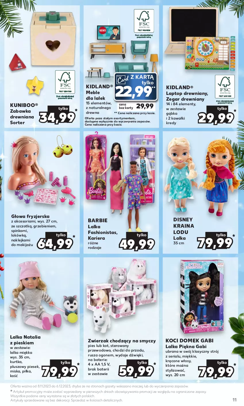 Gazetka promocyjna Kaufland - Kaufland - ważna 08.11 do 06.12.2023 - strona 11 - produkty: Barbie, Disney, Fa, Gra, Inka, Kawa, Klej, Koc, Kurtka, Lalka, Makijaż, Meble, Miska, Ser, Smycz, Top, Zabawka, Zegar