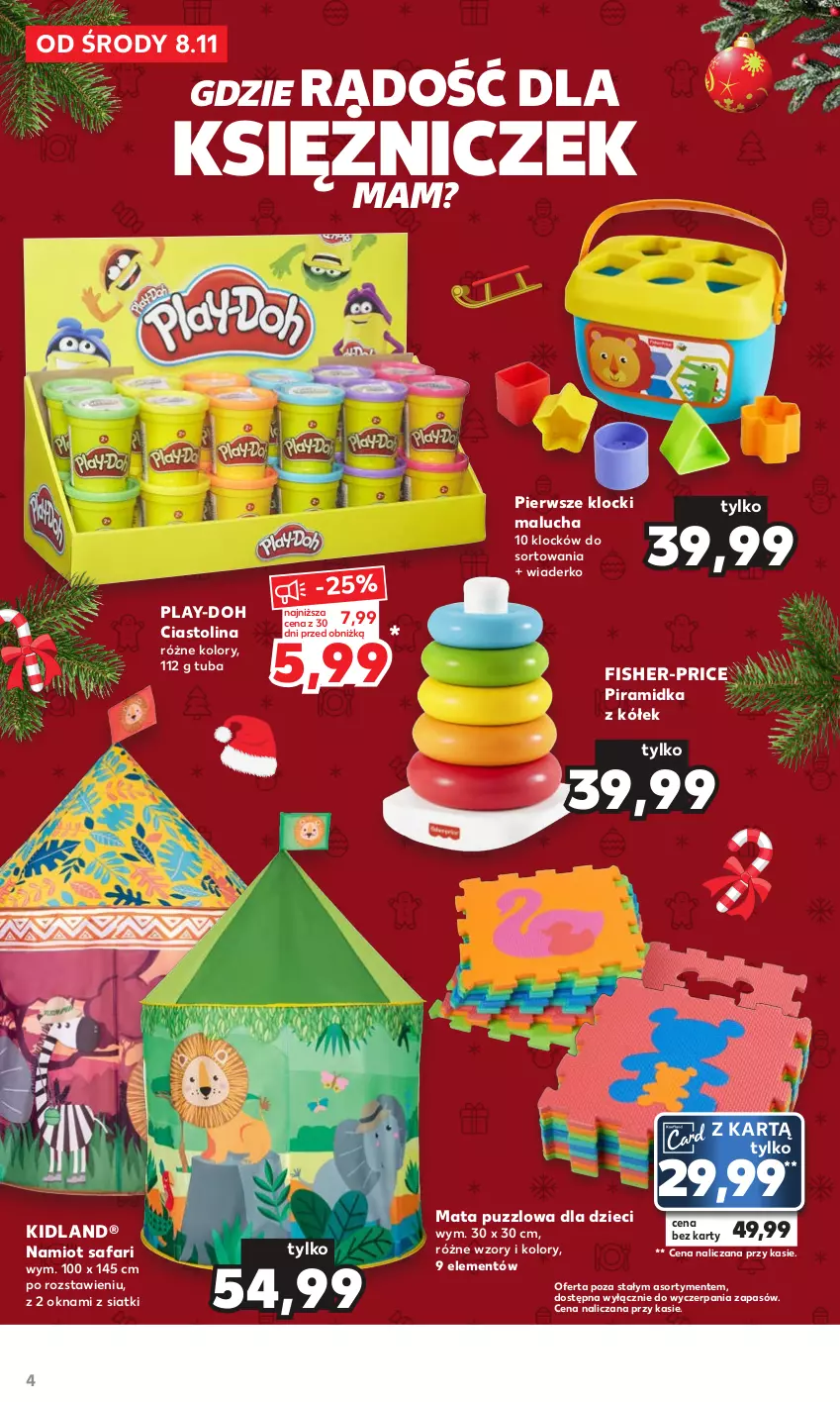 Gazetka promocyjna Kaufland - Kaufland - ważna 08.11 do 06.12.2023 - strona 4 - produkty: Dzieci, Fa, Fisher-Price, Klocki, Namiot, Play-Doh