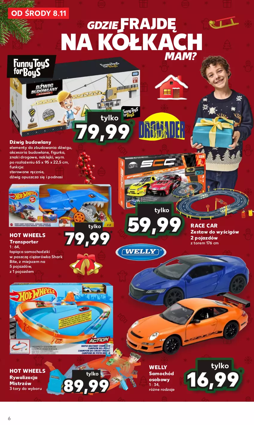 Gazetka promocyjna Kaufland - Kaufland - ważna 08.11 do 06.12.2023 - strona 6 - produkty: Chodzik, Dźwig, Hot Wheels, Klej, Pojazd, Por, Samochód, Samochodziki, Sport, Tran