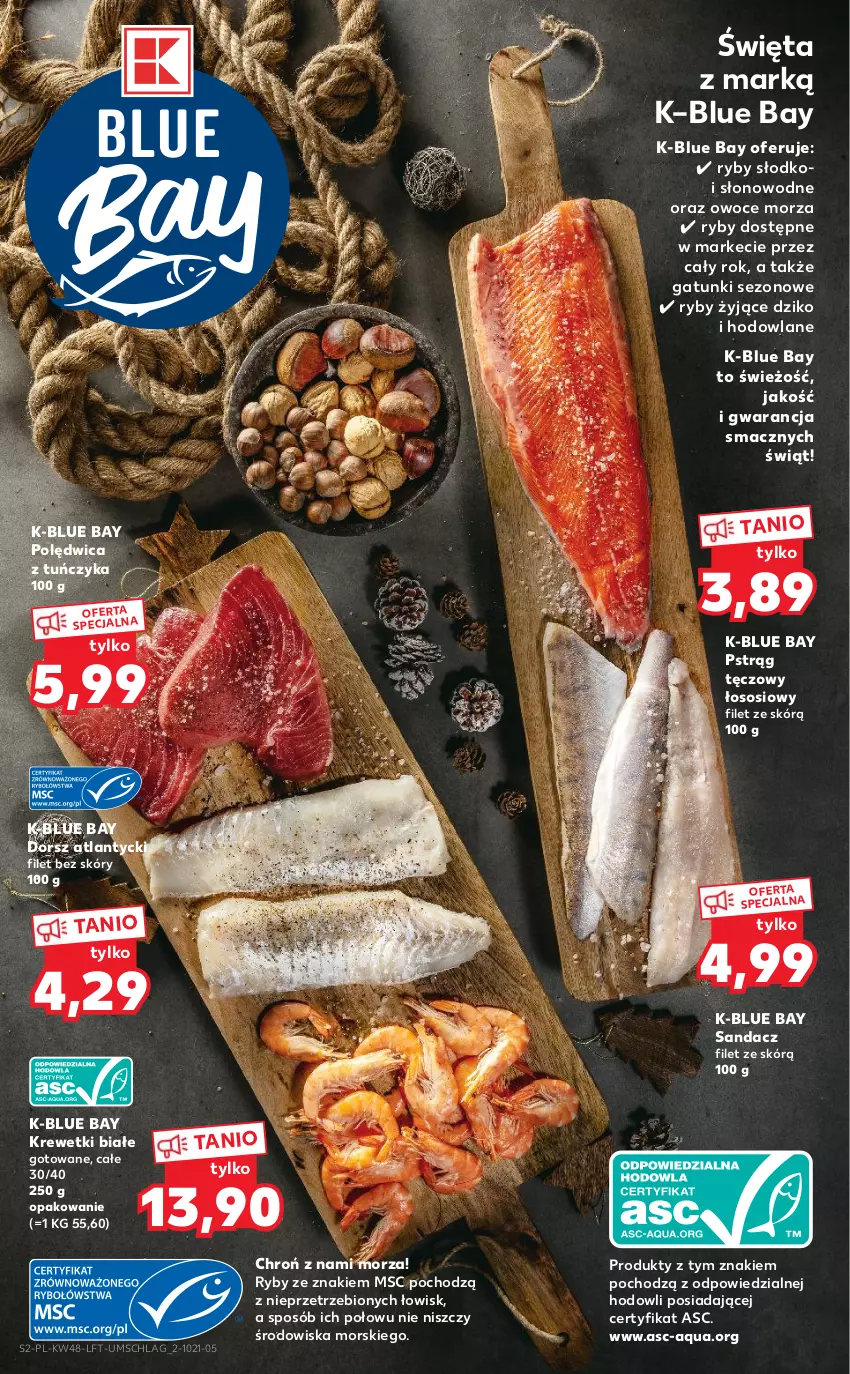 Gazetka promocyjna Kaufland - OFERTA TYGODNIA - ważna 02.12 do 08.12.2021 - strona 2 - produkty: Dorsz, Krewetki, Owoce, Owoce morza, Polędwica, Pstrąg, Pstrąg tęczowy, Sandacz, Sandacz filet, Sos, Tuńczyk