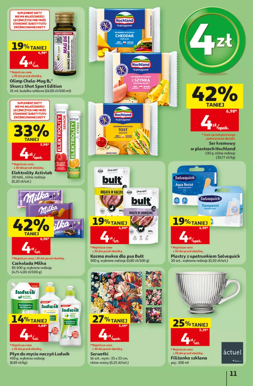 Gazetka promocyjna Auchan - Gazetka 30 Lat Hipermarket Auchan - ważna 17.09 do 23.09.2026 - strona 11 - produkty: Cheddar, Czekolada, Do mycia naczyń, Filiżanka, Hochland, LANA, Ludwik, Milka, Płyn do mycia, Płyn do mycia naczyń, Por, Ser, Serwetki, Sport, Suplement diety, Znicz