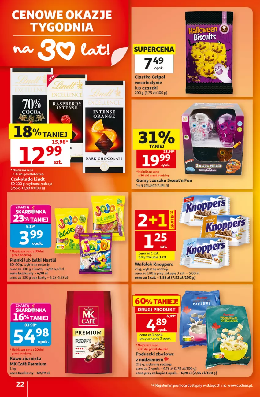Gazetka promocyjna Auchan - Gazetka 30 Lat Hipermarket Auchan - ważna 17.09 do 23.09.2026 - strona 22 - produkty: Ciastka, Kawa, Kawa ziarnista, Knoppers, Wafelek