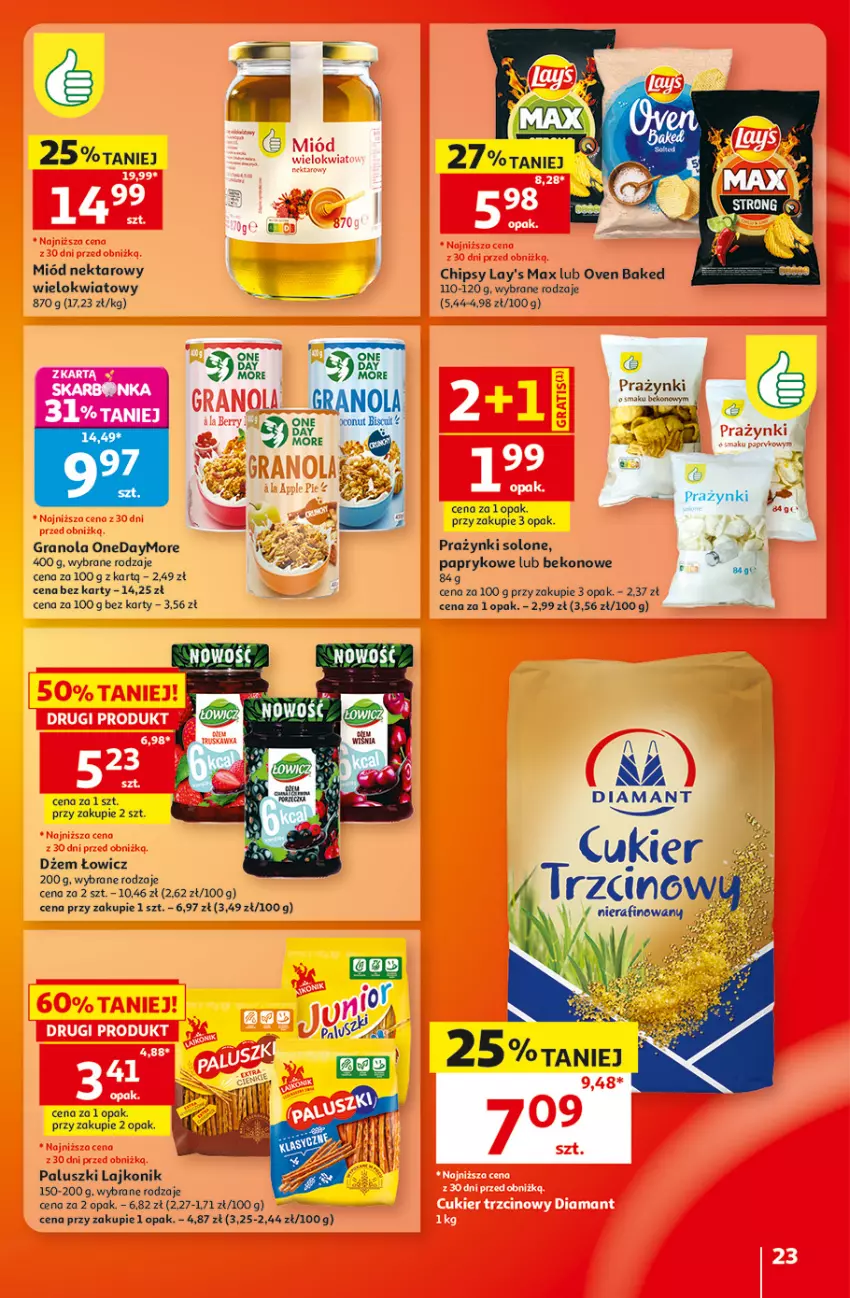 Gazetka promocyjna Auchan - Gazetka 30 Lat Hipermarket Auchan - ważna 17.09 do 23.09.2026 - strona 23 - produkty: Beko, Chipsy, Cukier, Diamant, Gra, Granola, Lajkonik, Miód, Nektar