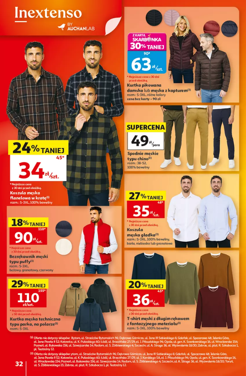 Gazetka promocyjna Auchan - Gazetka 30 Lat Hipermarket Auchan - ważna 17.09 do 23.09.2026 - strona 32 - produkty: Fa, Fanta, Gra, Granat, Kosz, Koszula, Kurtka, Parka, Puf, Spodnie, T-shirt