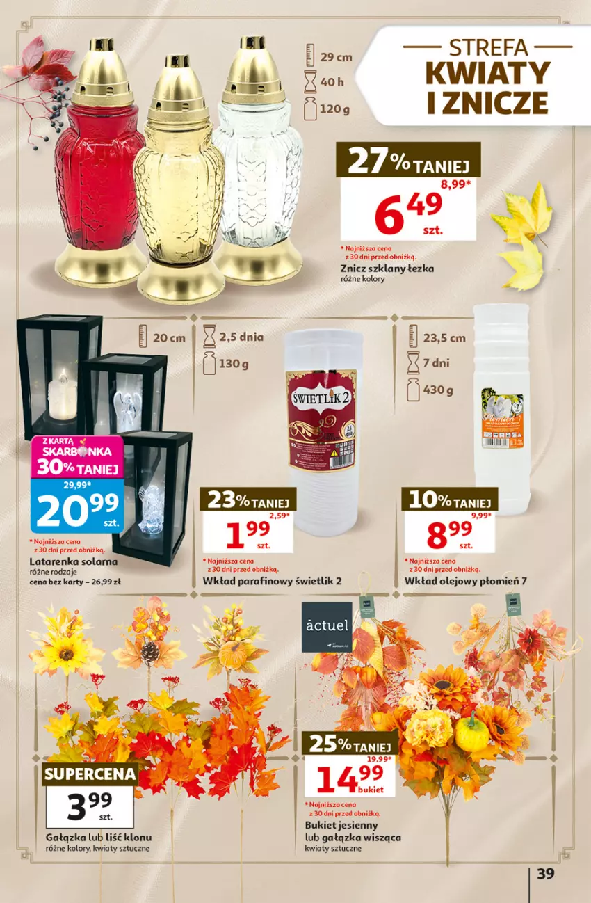 Gazetka promocyjna Auchan - Gazetka 30 Lat Hipermarket Auchan - ważna 17.09 do 23.09.2026 - strona 39 - produkty: Bukiet, Fa, Latarenka, Olej, Wkład olejowy, Znicz