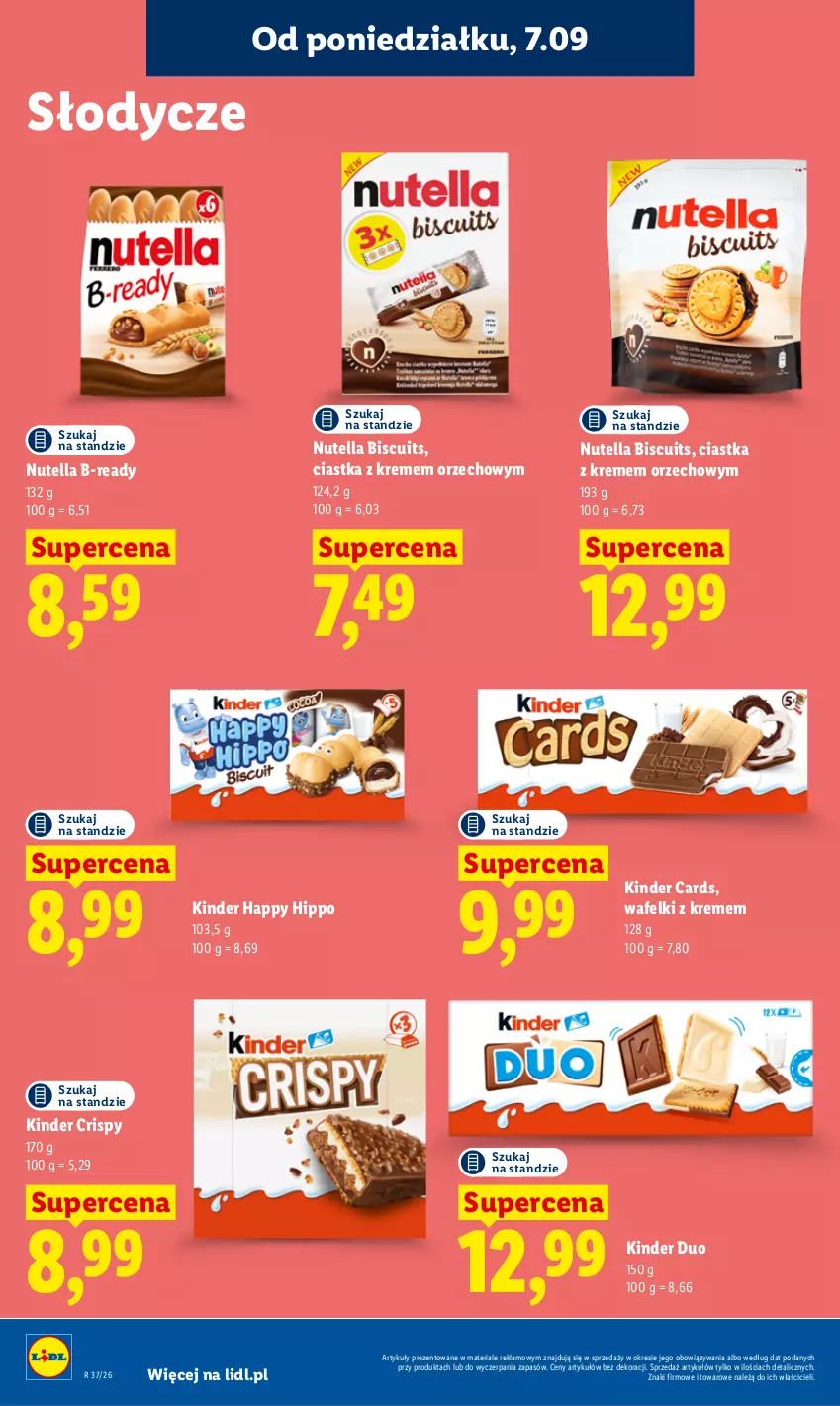 Gazetka promocyjna Lidl - Gazetka ważna od 7.09 do 9.09 - ważna 07.09 do 09.09.2026 - strona 74 - produkty: Ciastka, HiPP, Kinder, Nutella