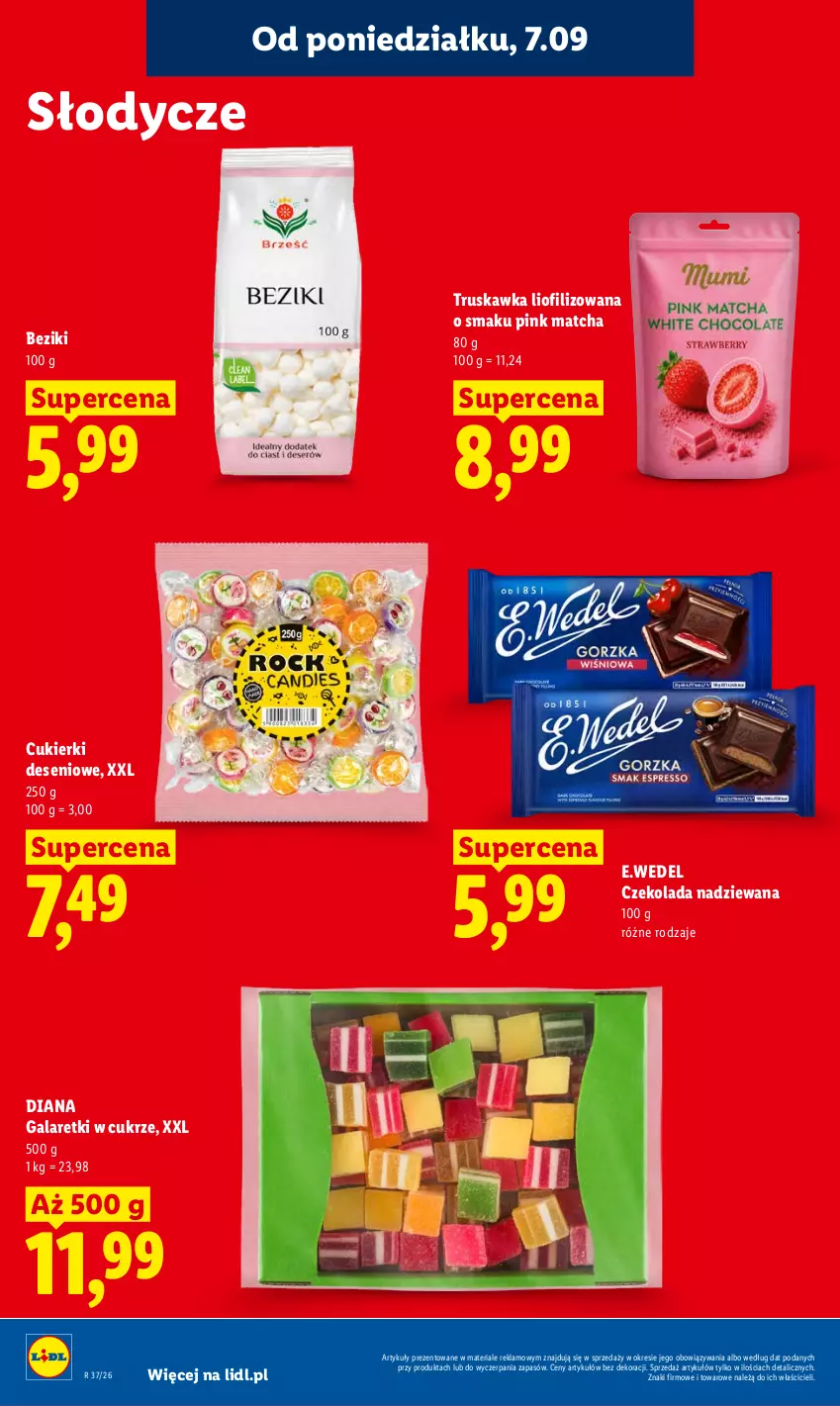 Gazetka promocyjna Lidl - Gazetka ważna od 7.09 do 9.09 - ważna 07.09 do 09.09.2026 - strona 76 - produkty: Cukier, Cukierki, Czekolada, Czekolada nadziewana, Gala, Galaretki
