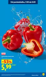 Gazetka promocyjna Lidl - Gazetka ważna od 7.09 do 9.09 - Gazetka - ważna od 09.09 do 09.09.2026 - strona 15 - produkty: Papryka czerwona, Papryka