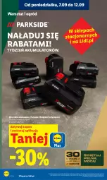 Gazetka promocyjna Lidl - Gazetka ważna od 7.09 do 9.09 - Gazetka - ważna od 09.09 do 09.09.2026 - strona 26 - produkty: Parkside, Ogród, Akumulator