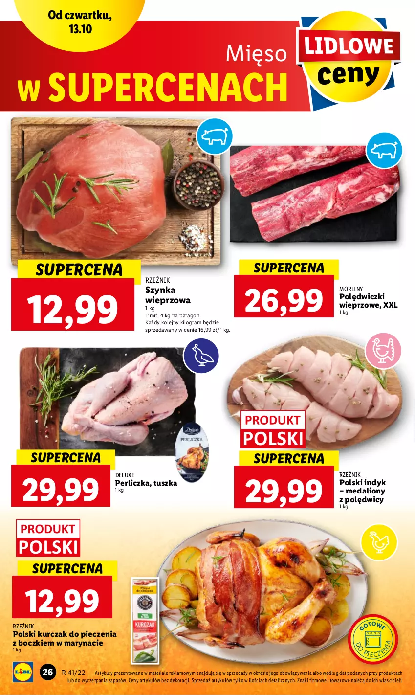 Gazetka promocyjna Lidl - GAZETKA - ważna 13.10 do 15.10.2022 - strona 26 - produkty: Gra, Kurczak, Lion, Mięso, Morliny, Olej, Perliczka, Piec, Szynka, Szynka wieprzowa, Tusz