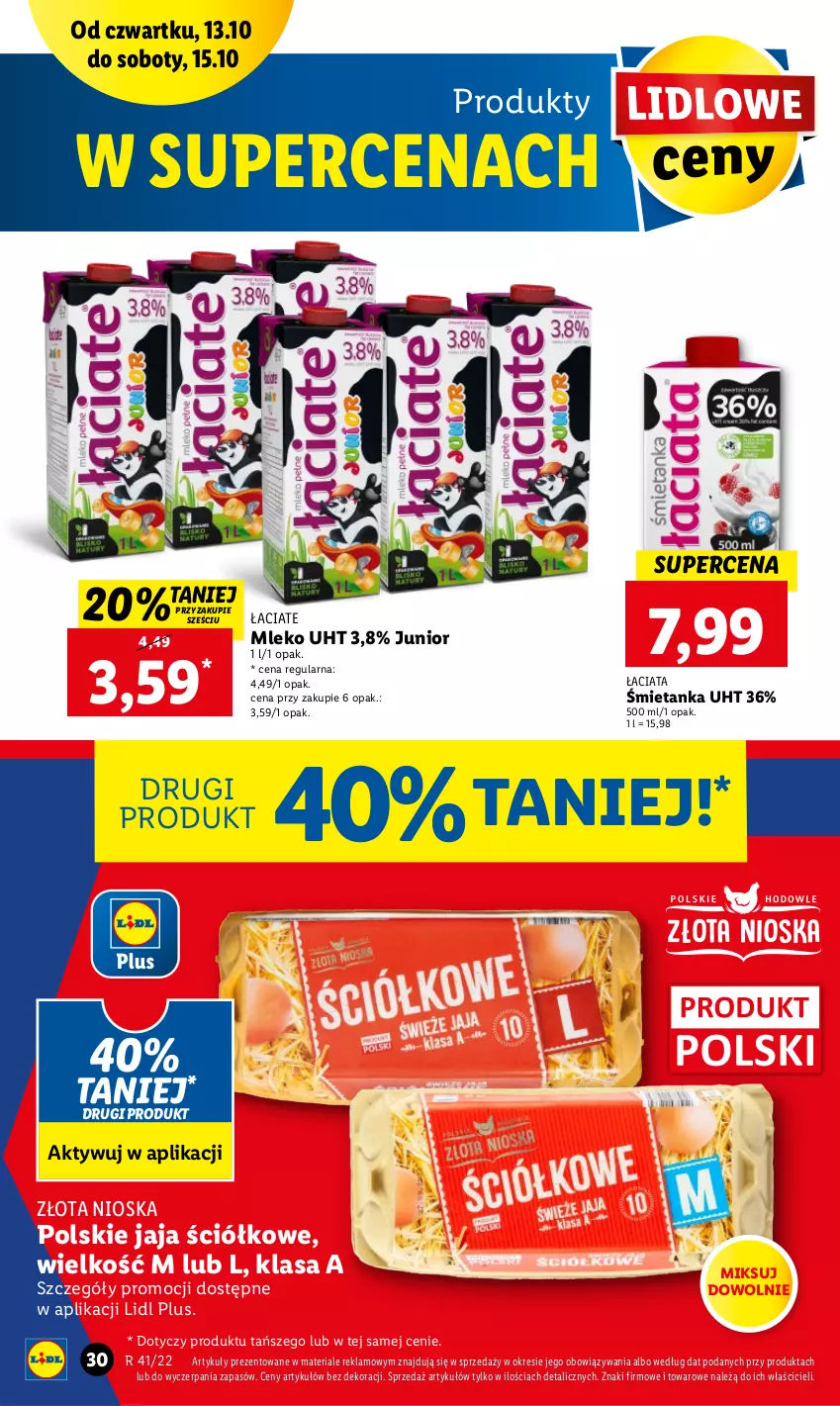 Gazetka promocyjna Lidl - GAZETKA - ważna 13.10 do 15.10.2022 - strona 30 - produkty: Jaja, Mleko