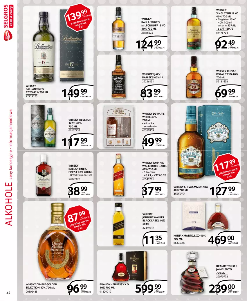 Gazetka promocyjna Selgros - Extra Oferta - ważna 01.03 do 31.03.2021 - strona 42 - produkty: Alkohole, Brandy, Dimple Golden Selection, Johnnie Walker, Lack, Szklanka, Whiskey, Whisky