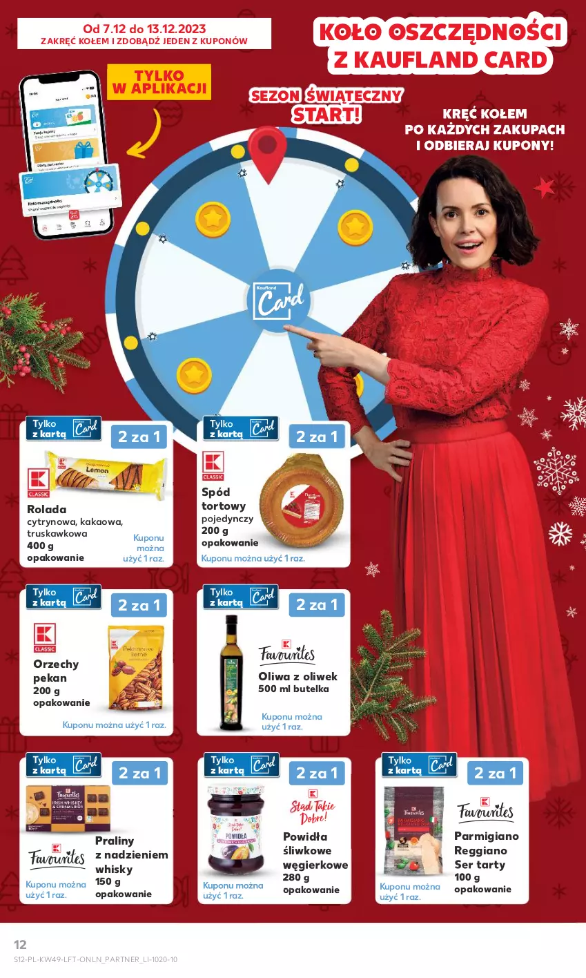 Gazetka promocyjna Kaufland - Gazetka tygodnia - ważna 07.12 do 13.12.2023 - strona 12 - produkty: Kakao, Oliwa z oliwek, Praliny, Rolada, Ser, Whisky