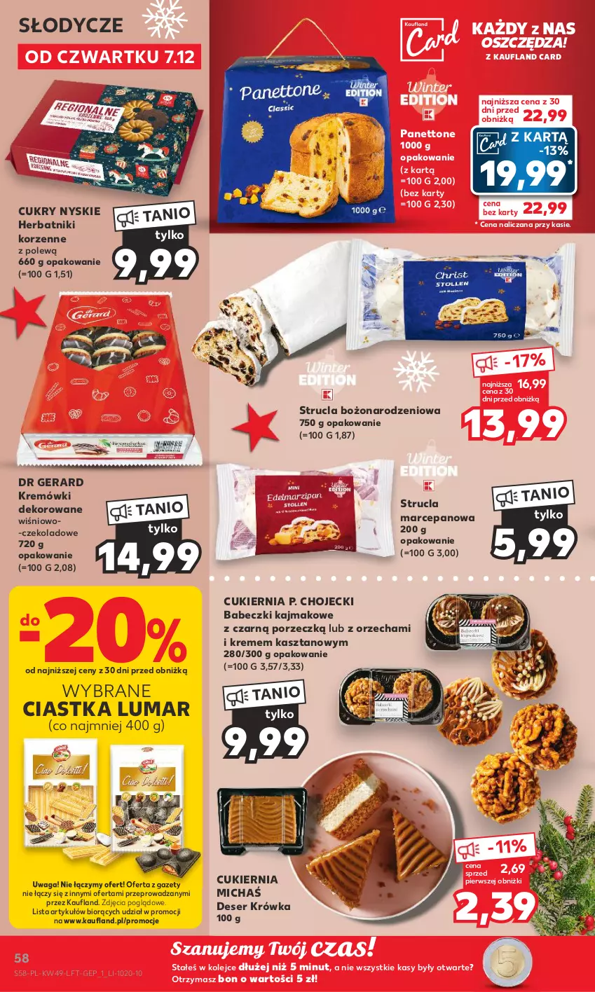 Gazetka promocyjna Kaufland - Gazetka tygodnia - ważna 07.12 do 13.12.2023 - strona 58 - produkty: Babeczki, Ciastka, Cukier, Deser, Dr Gerard, Herbatniki, Olej, Por, Ser, Strucla, Waga