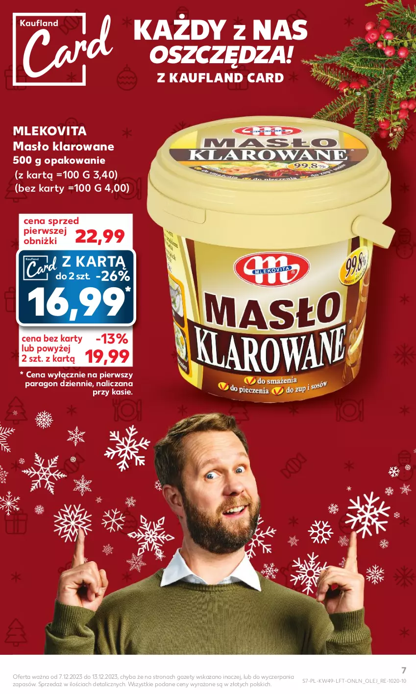 Gazetka promocyjna Kaufland - Gazetka tygodnia - ważna 07.12 do 13.12.2023 - strona 7 - produkty: Masło, Masło klarowane, Mleko, Mlekovita, Olej