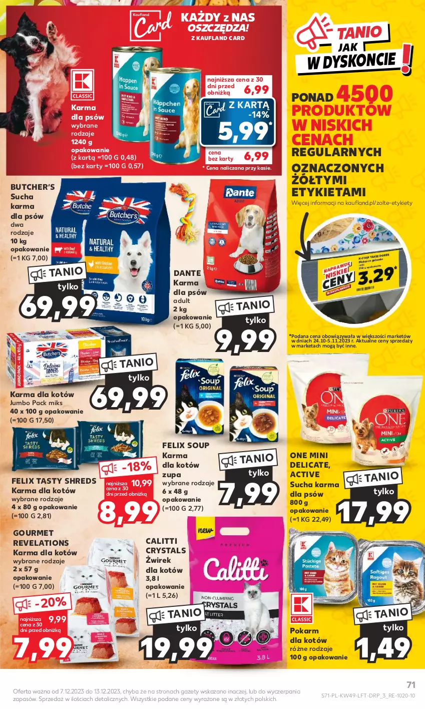 Gazetka promocyjna Kaufland - Gazetka tygodnia - ważna 07.12 do 13.12.2023 - strona 71 - produkty: Felix, Sucha karma, Zupa