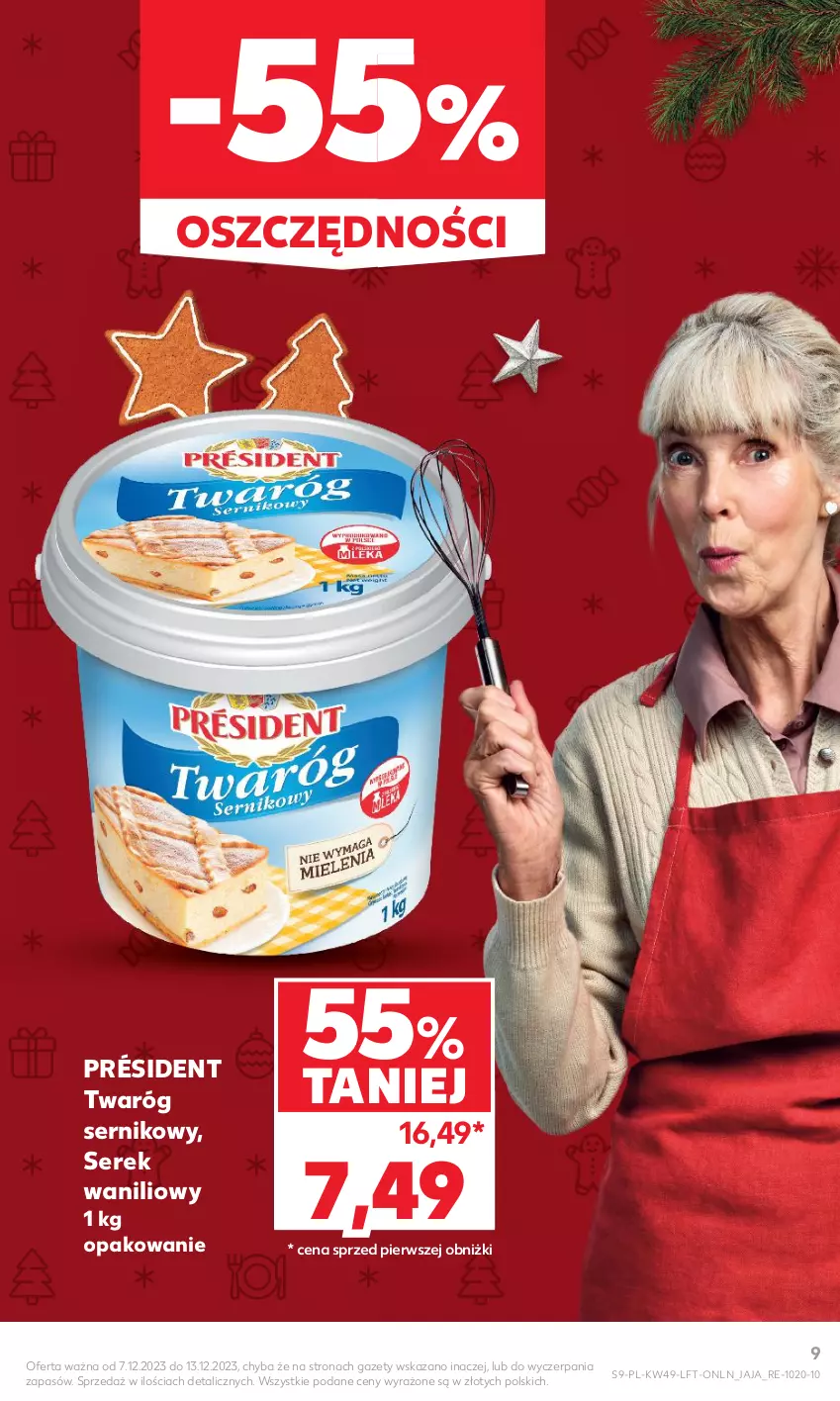 Gazetka promocyjna Kaufland - Gazetka tygodnia - ważna 07.12 do 13.12.2023 - strona 9 - produkty: Jaja, Président, Ser, Serek, Twaróg