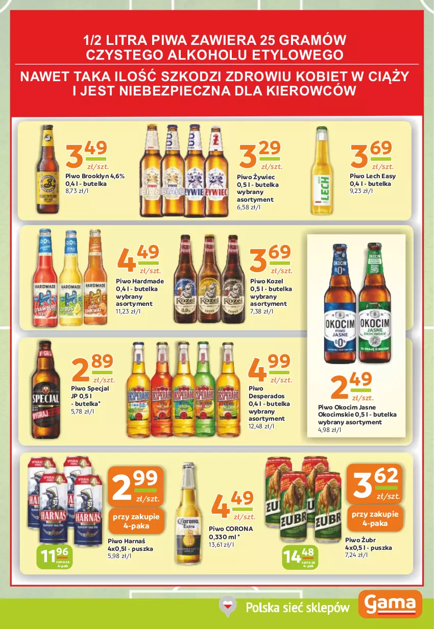 Gazetka promocyjna Gama - Gazetka Gama - ważna 27.06 do 09.07.2024 - strona 11 - produkty: Desperados, Gra, Harnaś, Koc, Kozel, Okocim, Piec, Piwa, Piwo