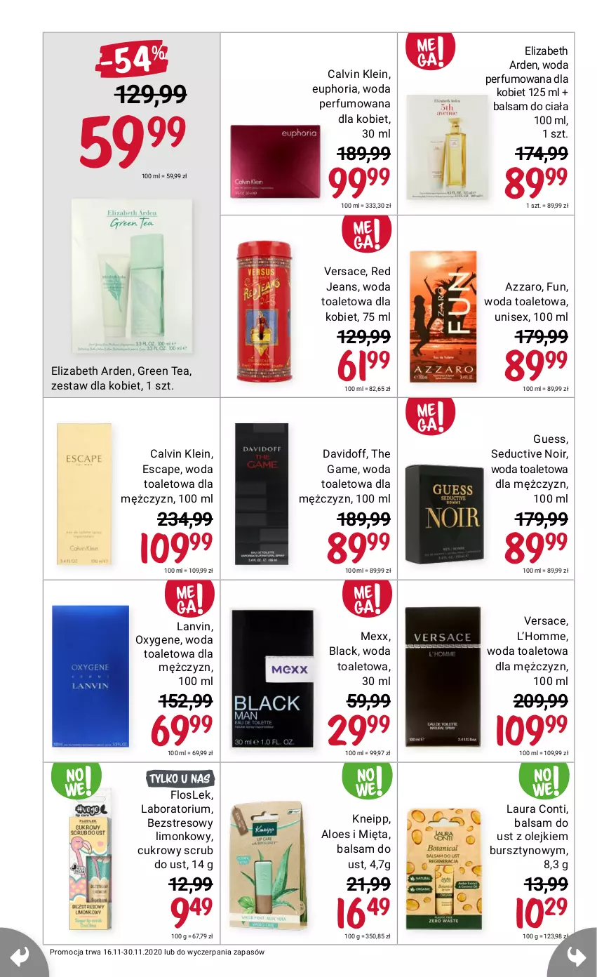 Gazetka promocyjna Rossmann - 16 Listopad - ważna 16.11 do 30.11.2021 - strona 6 - produkty: Azzaro, Balsam do ust, Calvin Klein, Davidoff, Elizabeth Arden, Kneipp, Lack, Lanvin, Laur, Laura Conti, Mexx, Olej, Perfum, Versace, Woda, Woda perfumowana, Woda toaletowa