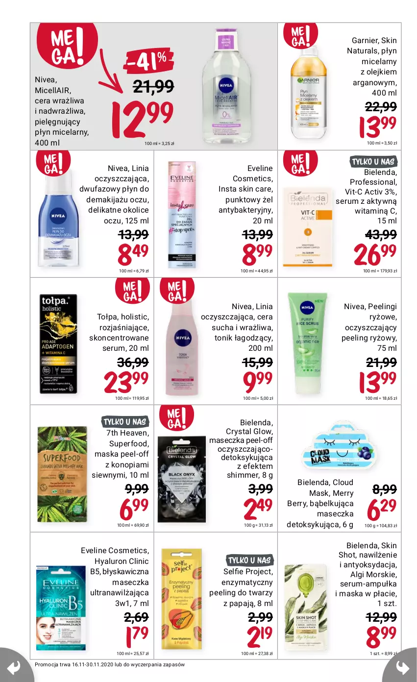 Gazetka promocyjna Rossmann - 16 Listopad - ważna 16.11 do 30.11.2021 - strona 8 - produkty: Bielenda, Eveline, Garnier, Nivea, Rum, Ser, Serum