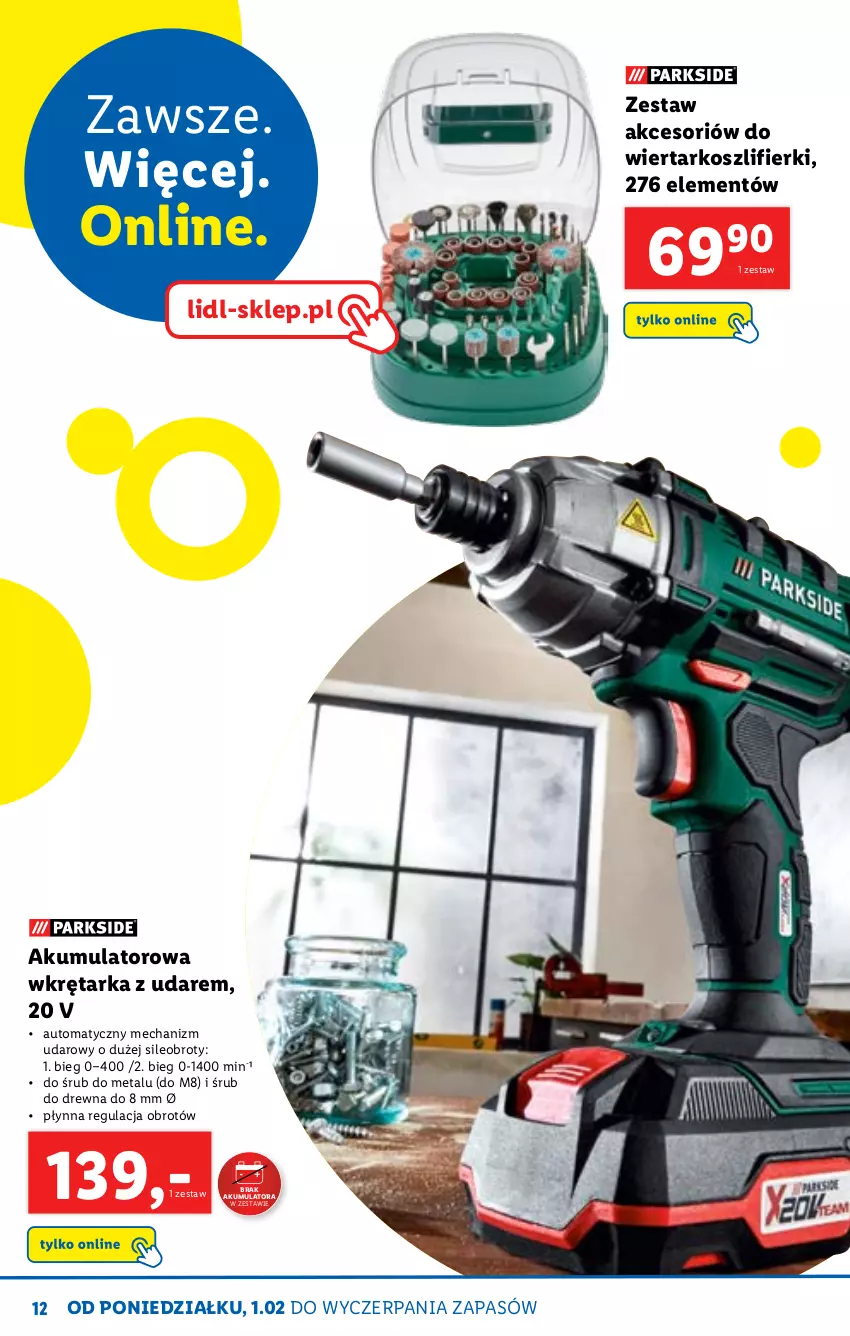 Gazetka promocyjna Lidl - KATALOG SKLEPU ONLINE - ważna 01.02 do 28.02.2021 - strona 12 - produkty: Akumulator, Kosz, Tarka, Wkręt, Wkrętarka