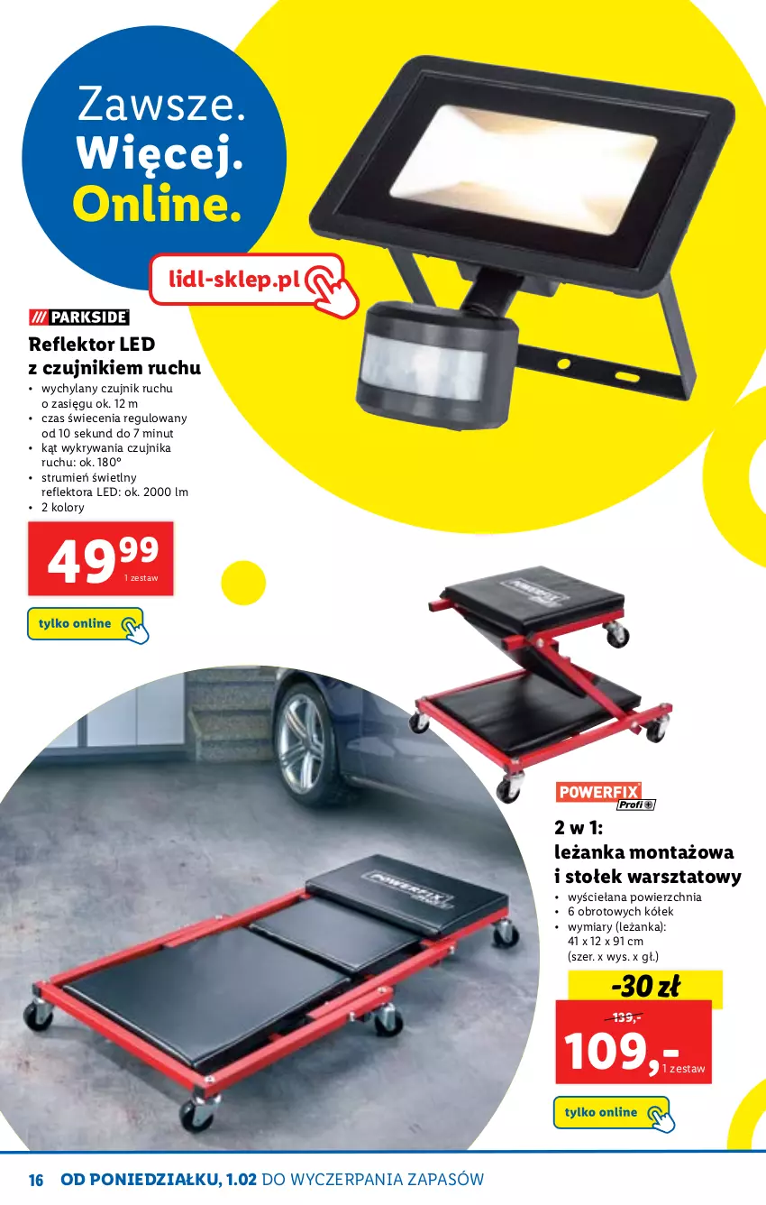 Gazetka promocyjna Lidl - KATALOG SKLEPU ONLINE - ważna 01.02 do 28.02.2021 - strona 16 - produkty: Leżanka, Reflektor, Reflektor LED, Rum, Stołek