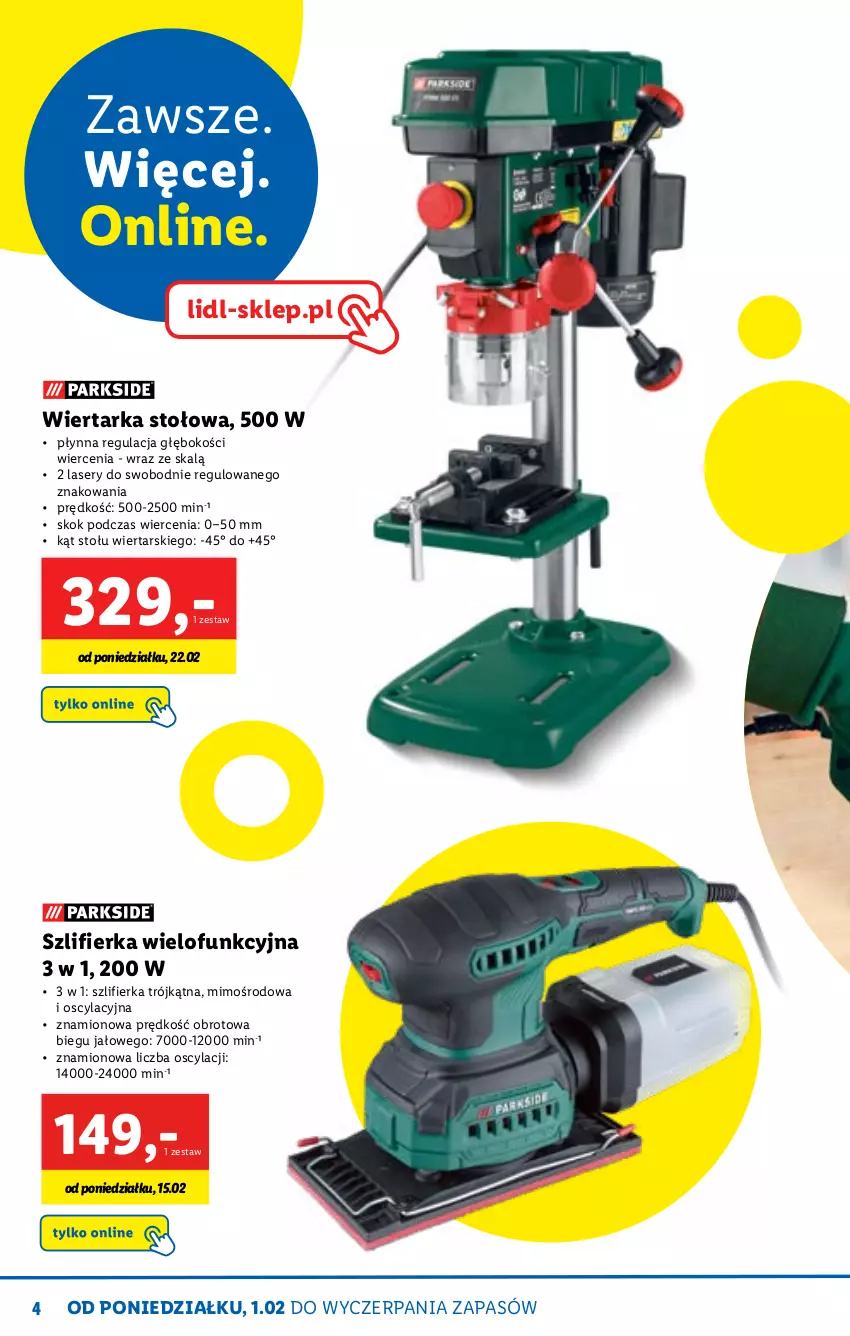 Gazetka promocyjna Lidl - KATALOG SKLEPU ONLINE - ważna 01.02 do 28.02.2021 - strona 4 - produkty: Ser, Szlifierka, Tarka, Wiertarka