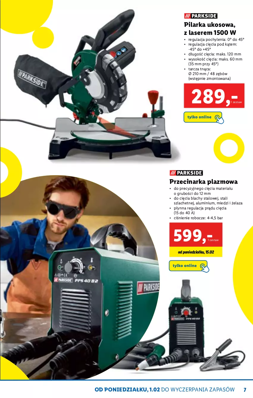 Gazetka promocyjna Lidl - KATALOG SKLEPU ONLINE - ważna 01.02 do 28.02.2021 - strona 7 - produkty: Pilarka ukosowa, Przecinarka, Ser, Sok, Tarcza tnąca