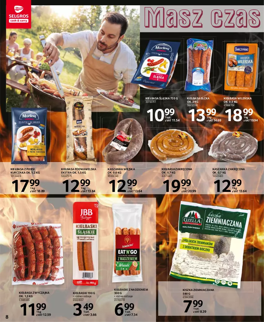 Gazetka promocyjna Selgros - Katalog Grill - ważna 15.04 do 28.04.2021 - strona 8 - produkty: Kasza, Kaszanka, Kiełbasa, Kiełbasa podwawelska, Kiełbasa śląska, Kiełbasa z piersi kurczaka, Kurczak, Wawel