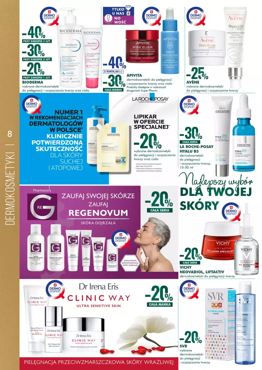 Gazetka promocyjna Super Pharm - Gazetka - ważna 13.12 do 24.12.2021 - strona 8 - produkty: Bioderma, Clin, Fa, Gaga, Gin, Kosmetyki do pielęgnacji, La Roche-Posay, Lipikar, Ser, Top