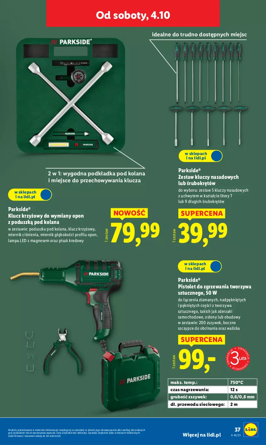 Gazetka promocyjna Lidl - GAZETKA - ważna 29.09 do 04.10.2025 - strona 47 - produkty: Lampa, Lampa LED, LANA, Parkside, Pistolet, Podkład, Podkładka, Poduszka, Szczypce, Walizka, Zestaw kluczy, Zestaw kluczy nasadowych