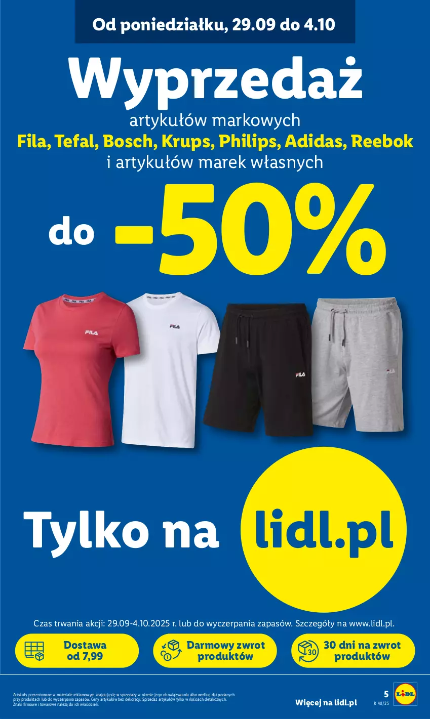 Gazetka promocyjna Lidl - GAZETKA - ważna 29.09 do 04.10.2025 - strona 9 - produkty: Adidas, Bosch, Fa, Krups, Philips, Tefal