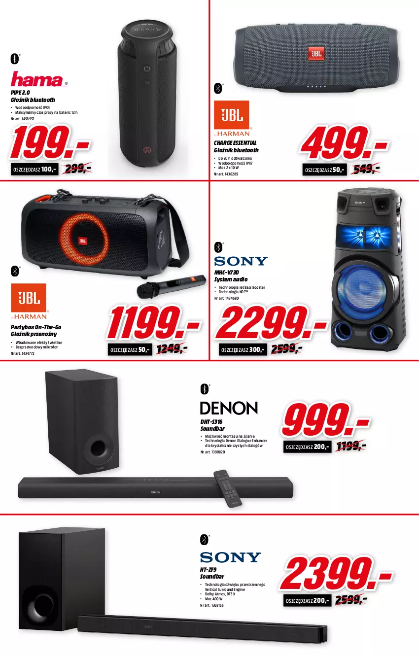 Gazetka promocyjna Media Markt - Gazetka Media Markt - ważna 25.01 do 01.02.2022 - strona 7 - produkty: Booster, Gin, Głośnik, Głośnik bluetooth, Mikrofon, Por, Soundbar