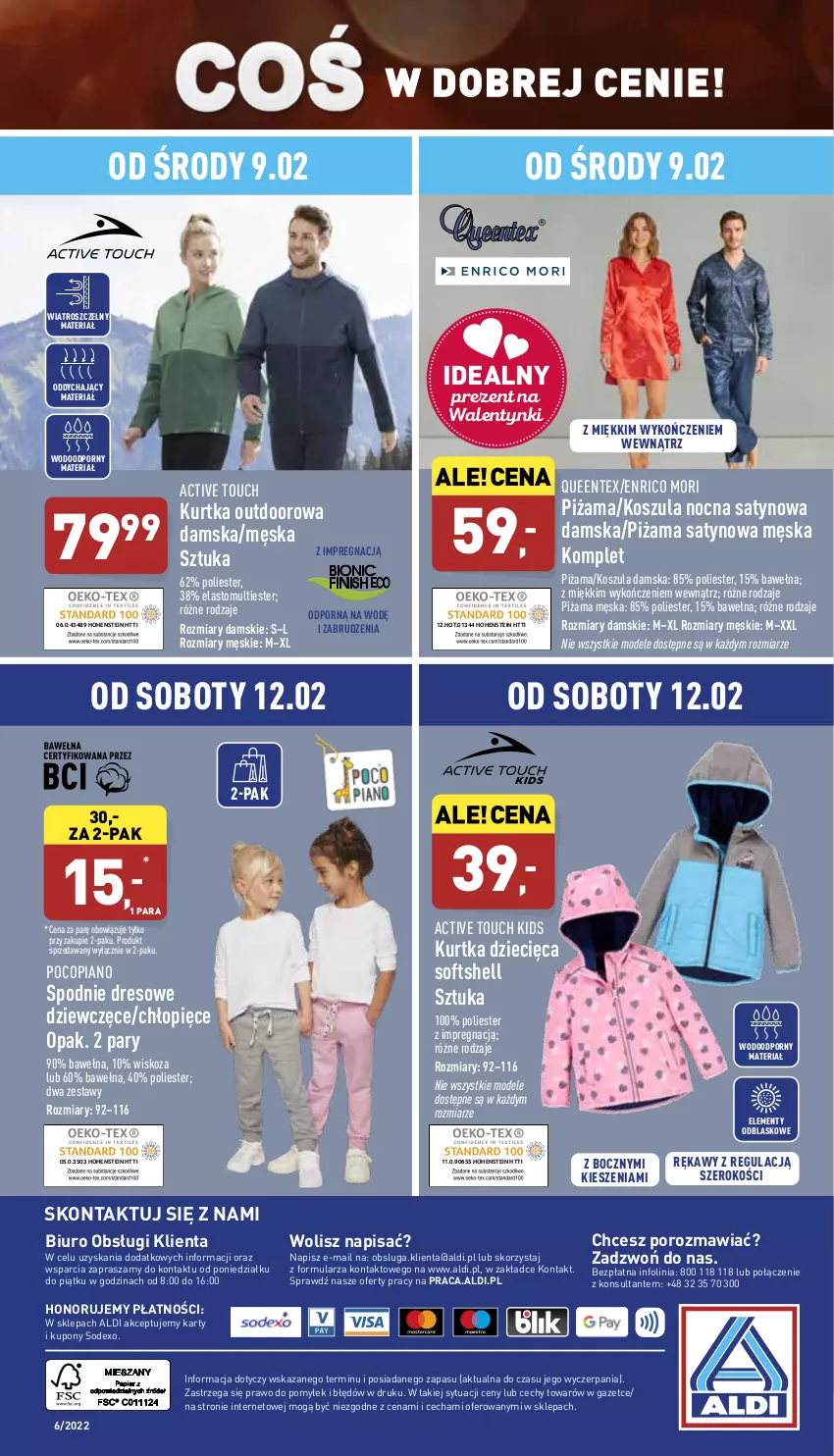 Gazetka promocyjna Aldi - Katalog spożywczy - ważna 07.02 do 12.02.2022 - strona 27 - produkty: Biuro, Dres, Dzieci, Kosz, Koszula, Koszula nocna, Kurtka, Kurtka dziecięca, O nas, Piżama, Pocopiano, Por, Queentex, Spodnie, Spodnie dresowe, Wełna