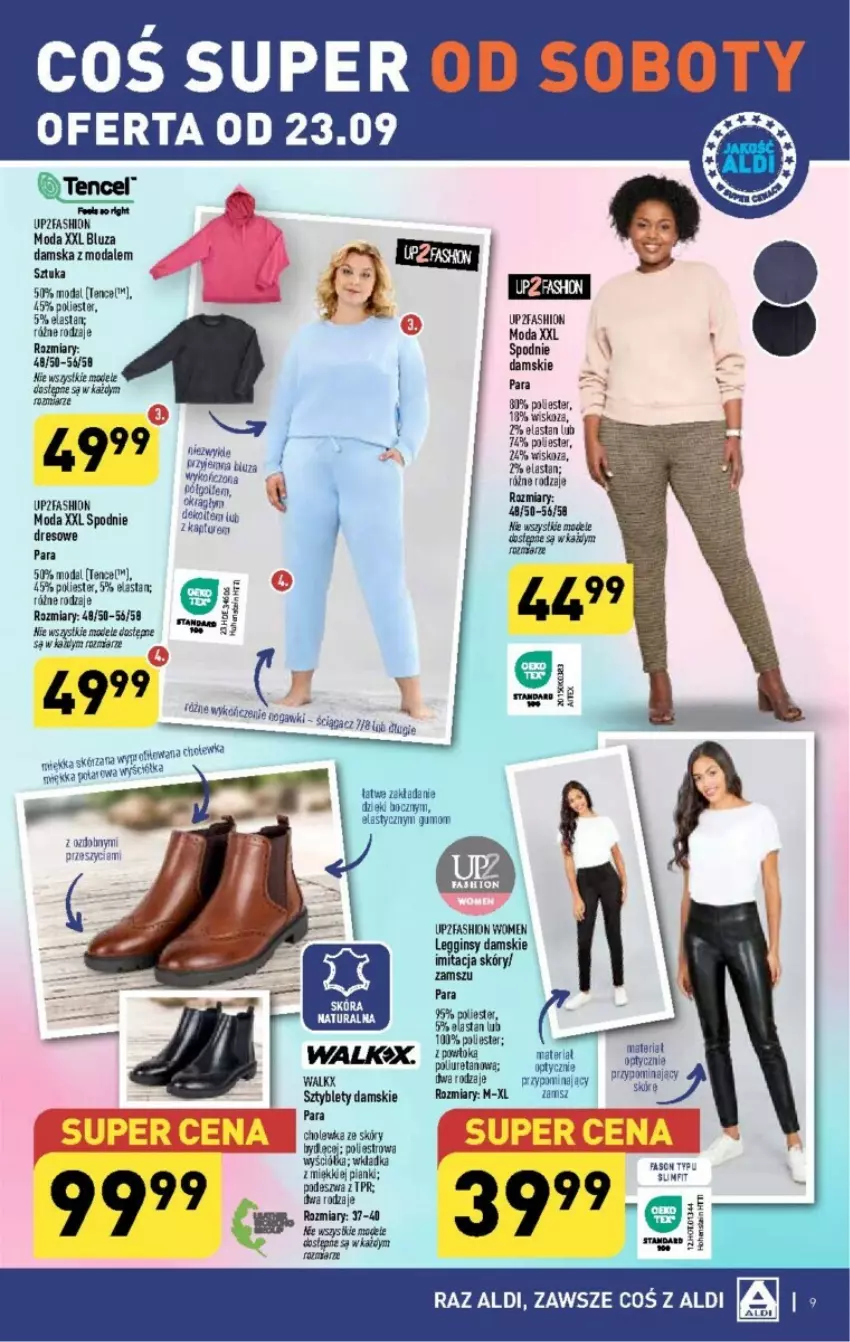 Gazetka promocyjna Aldi - ważna 20.09 do 23.09.2023 - strona 14 - produkty: Bluza, Dres, Fa, Moda, Okap, Spodnie, Sztyblety