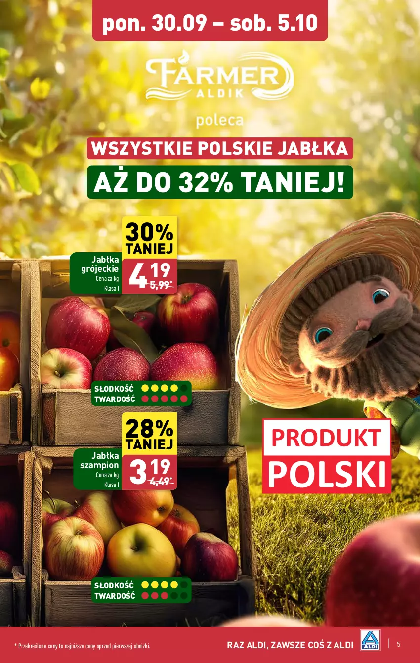 Gazetka promocyjna Aldi - Pełna oferta - ważna 30.09 do 05.10.2024 - strona 5 - produkty: Jabłka, Szampion