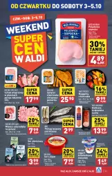 Gazetka promocyjna Aldi - Pełna oferta - Gazetka - ważna od 05.10 do 05.10.2024 - strona 25 - produkty: Kurczak, Polędwica, Ser, Por, Pstrąg tęczowy, Kiełbasa krakowska, Jogurt, Mięsne specjały, Schab wieprzowy, Morliny, Pstrąg, Ser pleśniowy, Lazur, Kiełbasa, Mięso