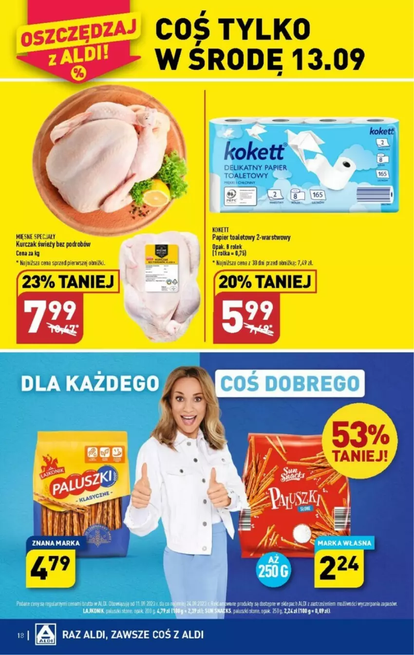 Gazetka promocyjna Aldi - ważna 11.09 do 16.09.2023 - strona 10 - produkty: Kurczak, Mięsne specjały, Papier, Papier toaletowy