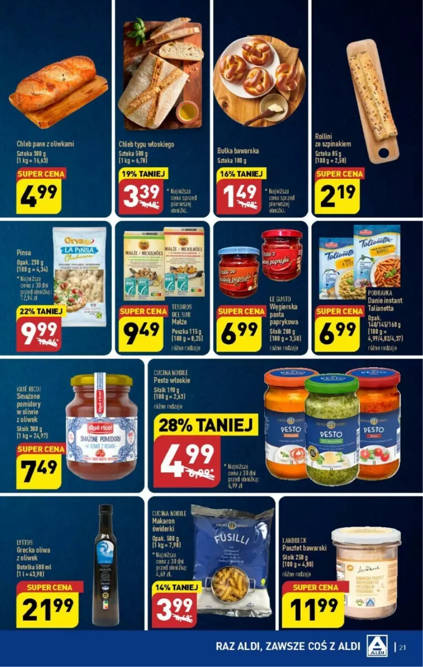 Gazetka promocyjna Aldi - ważna 11.09 do 16.09.2023 - strona 14 - produkty: Chleb, Chleb typu włoskiego, Makaron, Pesto