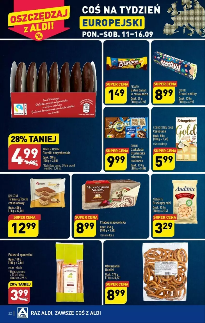 Gazetka promocyjna Aldi - ważna 11.09 do 16.09.2023 - strona 15 - produkty: Alcon, Baton, Chałwa, Czekolada, Piernik, Schogetten