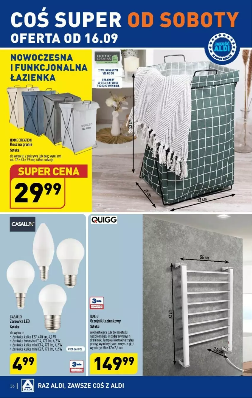 Gazetka promocyjna Aldi - ważna 11.09 do 16.09.2023 - strona 30 - produkty: Grzejnik, Grzejnik łazienkowy, Kosz