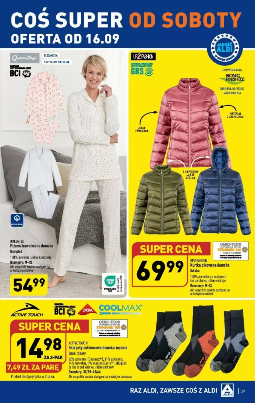 Gazetka promocyjna Aldi - ważna 11.09 do 16.09.2023 - strona 33 - produkty: Karp, Kurtka, Piżama, Wełna