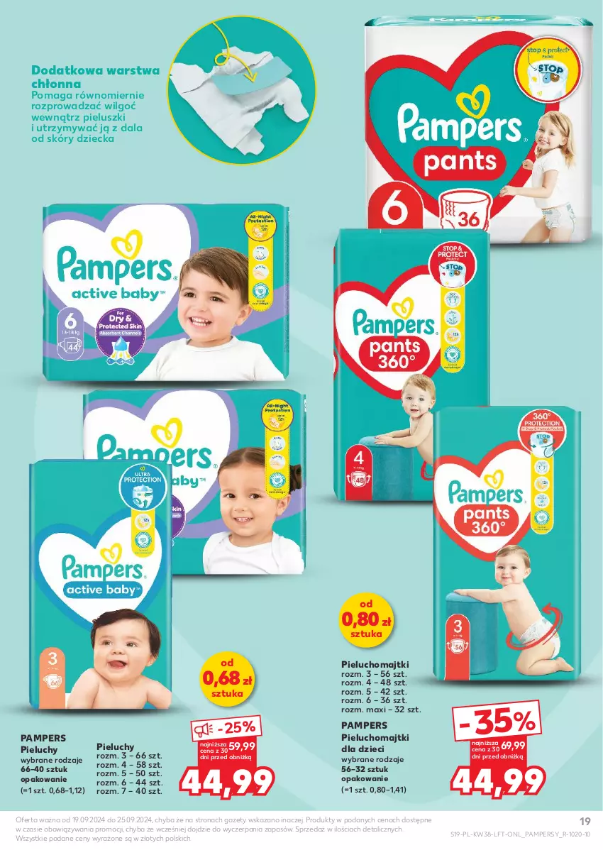 Gazetka promocyjna Kaufland - Gazetka tygodnia - ważna 19.09 do 25.09.2024 - strona 19 - produkty: Dzieci, LG, Majtki, Pampers, Pieluchomajtki, Pieluchy