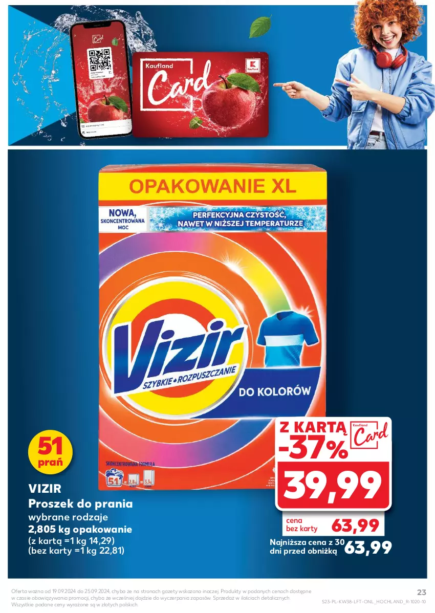 Gazetka promocyjna Kaufland - Gazetka tygodnia - ważna 19.09 do 25.09.2024 - strona 23 - produkty: Hochland, Proszek do prania, Vizir